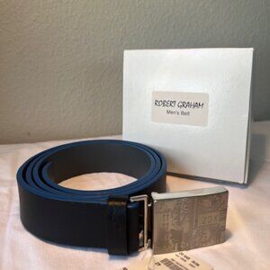 ROBERT GRAHAM Black Genuine Leather Belt